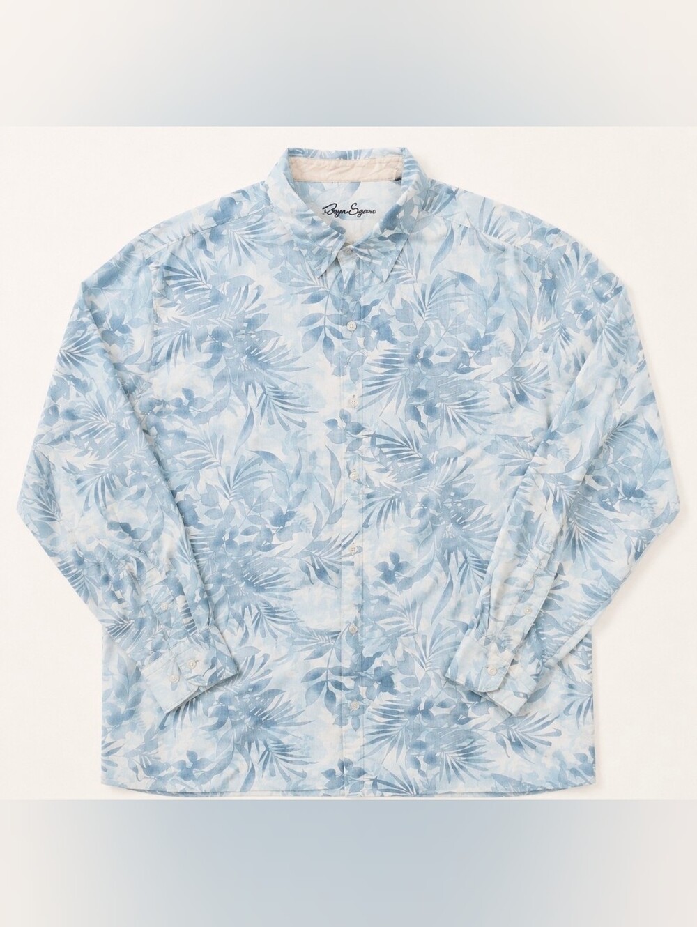 Reyn Spooner Men’s Large Tropical Long Sleeve Button Down Shirt Blue